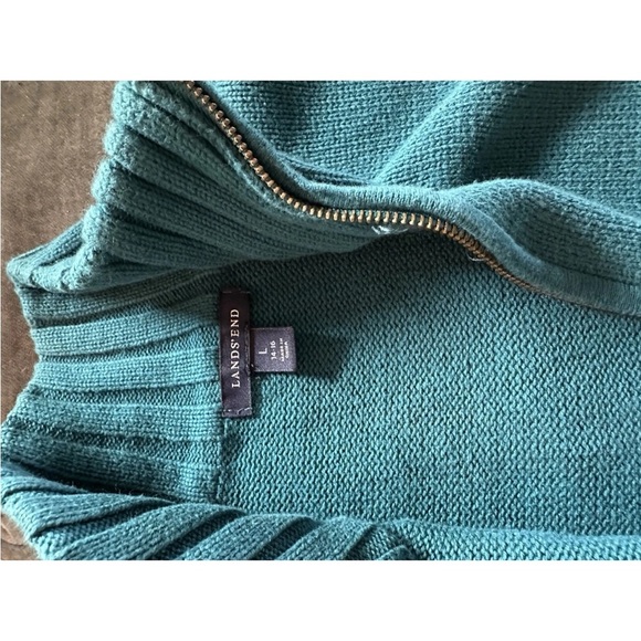 Lands' End Blue Women's Cardigan Sweater - Picture 2 of 3
